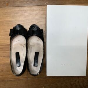 Marc Jacobs Black Heels with Bow and Open Toe